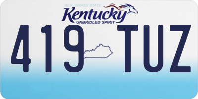 KY license plate 419TUZ