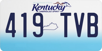 KY license plate 419TVB