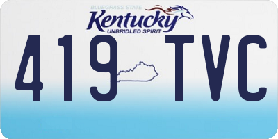 KY license plate 419TVC