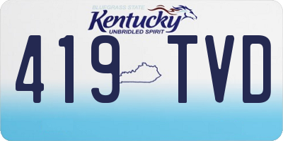 KY license plate 419TVD