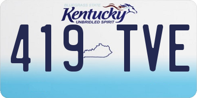 KY license plate 419TVE