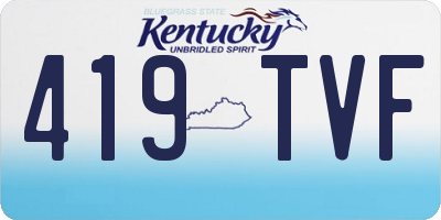 KY license plate 419TVF