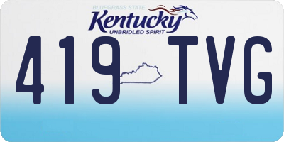 KY license plate 419TVG