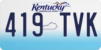 KY license plate 419TVK
