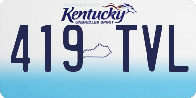 KY license plate 419TVL