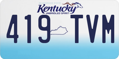 KY license plate 419TVM