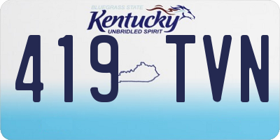KY license plate 419TVN