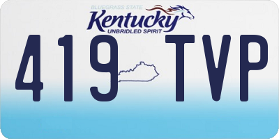 KY license plate 419TVP
