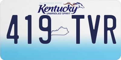 KY license plate 419TVR