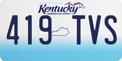 KY license plate 419TVS