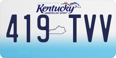KY license plate 419TVV