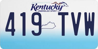 KY license plate 419TVW