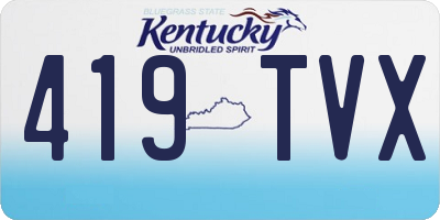 KY license plate 419TVX