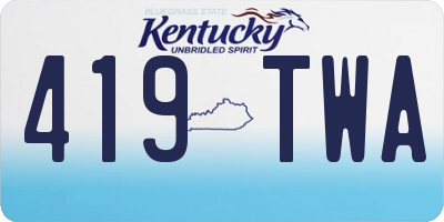 KY license plate 419TWA
