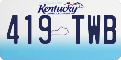 KY license plate 419TWB