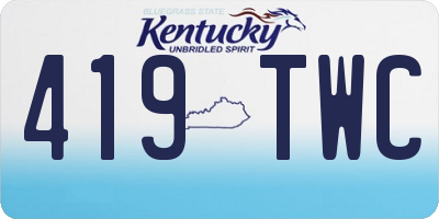 KY license plate 419TWC
