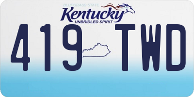 KY license plate 419TWD