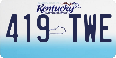 KY license plate 419TWE
