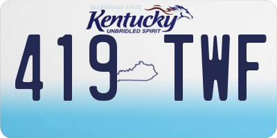 KY license plate 419TWF