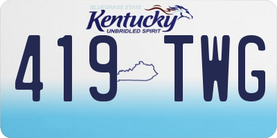KY license plate 419TWG