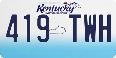 KY license plate 419TWH