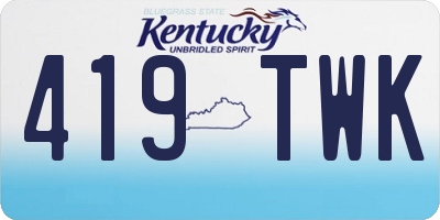 KY license plate 419TWK