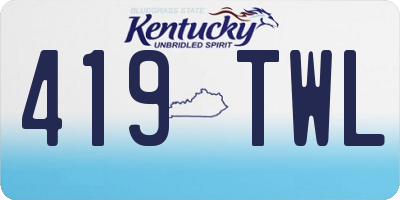 KY license plate 419TWL