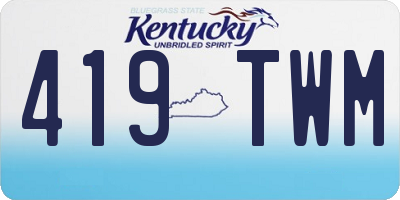 KY license plate 419TWM