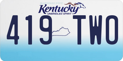KY license plate 419TWO