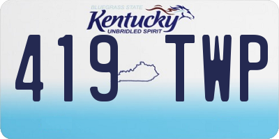 KY license plate 419TWP