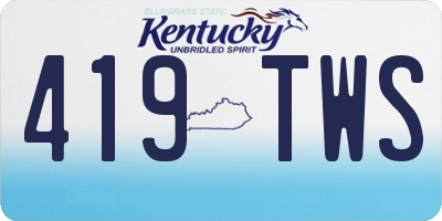 KY license plate 419TWS