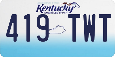 KY license plate 419TWT