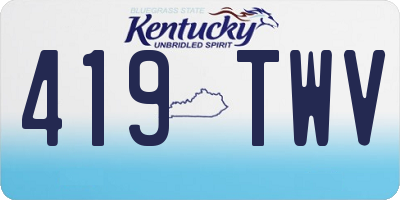 KY license plate 419TWV