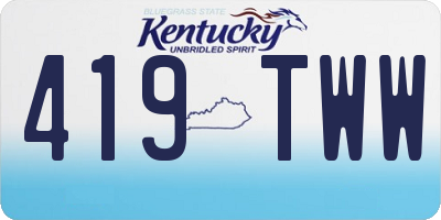 KY license plate 419TWW