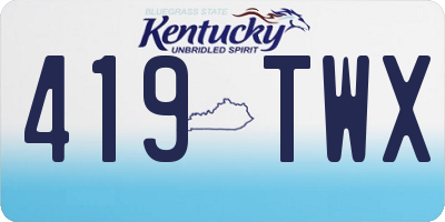 KY license plate 419TWX