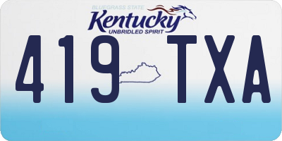 KY license plate 419TXA