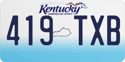 KY license plate 419TXB