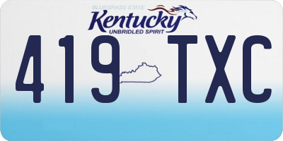 KY license plate 419TXC