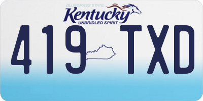 KY license plate 419TXD