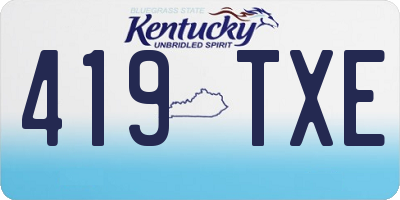 KY license plate 419TXE