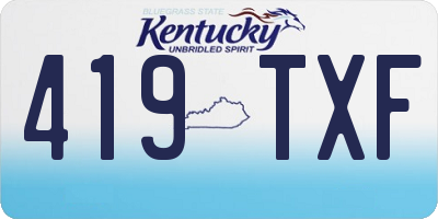 KY license plate 419TXF