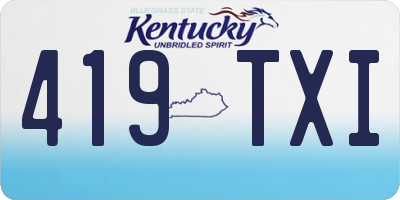KY license plate 419TXI