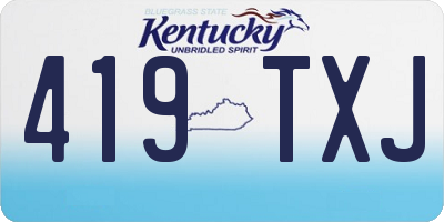 KY license plate 419TXJ
