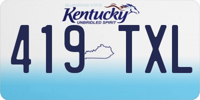 KY license plate 419TXL
