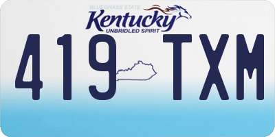 KY license plate 419TXM