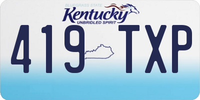 KY license plate 419TXP