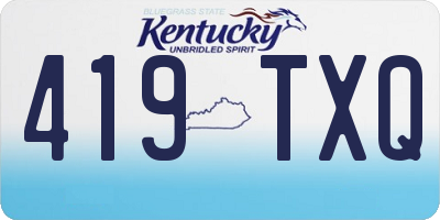 KY license plate 419TXQ