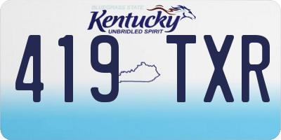 KY license plate 419TXR