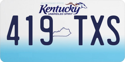 KY license plate 419TXS