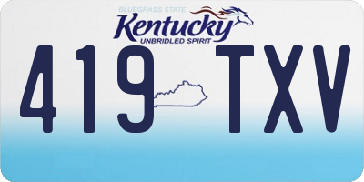 KY license plate 419TXV